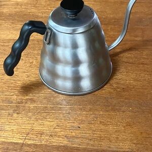 HARIO Brushed Steel Gooseneck Kettle with Black Handle